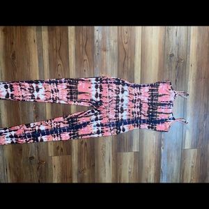 Fashion Nova Pink Tie Dye Jumpsuit (NEVER WORN)